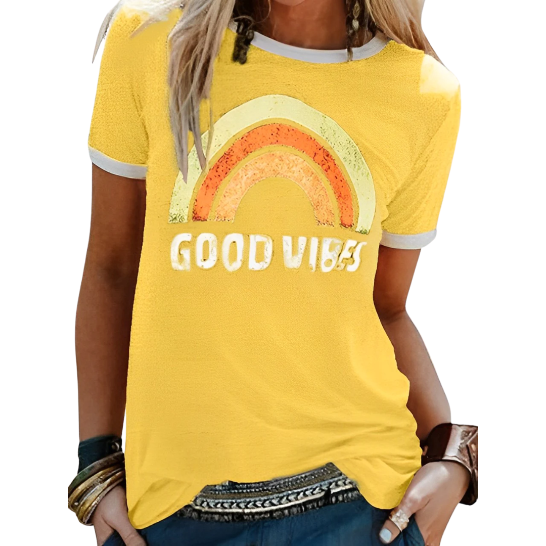Women’s T-Shirt – Relaxed Fit – Graphic Front – Crew Neck Casual Wear