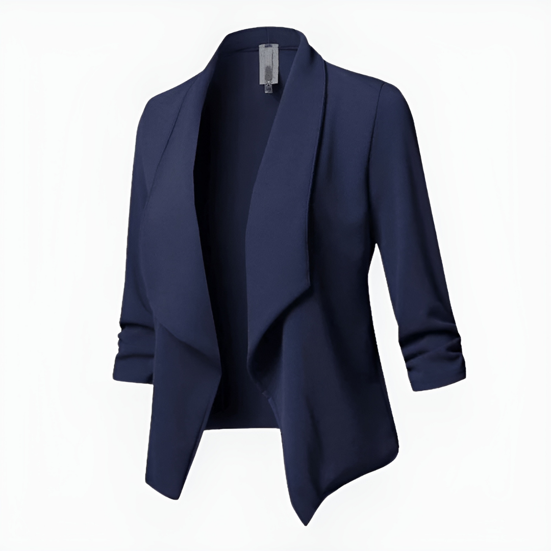 Women’s Blazer – Tailored Fit – Shawl Lapel – Open Front – Long Sleeve Formal Wear