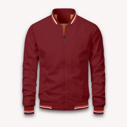 Men’s Bomber Jacket – Relaxed Fit – Lightweight Breathable Blend – Zip Front – Ribbed Trim