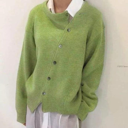 Women’s Sweater – Oversized Fit – Soft Knit – Button Front – Ribbed Trim Casual Style