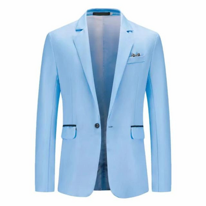 Men's Blazer – Tailored Slim Fit – Breathable Blend – Single Button – Notched Lapel