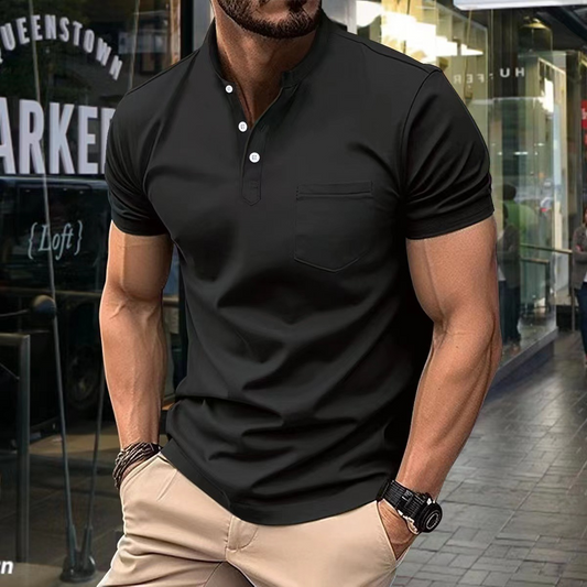 Men’s Polo Shirt – Slim Fit – Soft Knit – Half Collar – Chest Pocket – Short Sleeve