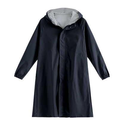 Women’s Trench Coat – Water-Resistant – Relaxed Fit – Hooded – Knee Length