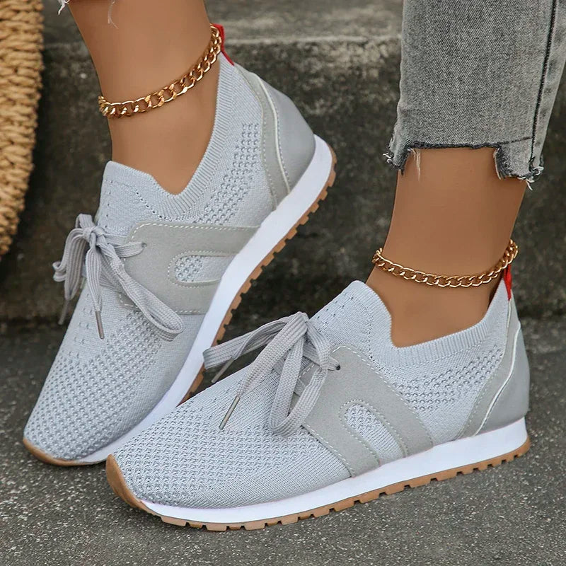 Women’s Sneakers – Knit Upper – Streamlined Fit – Breathable Casual Comfort