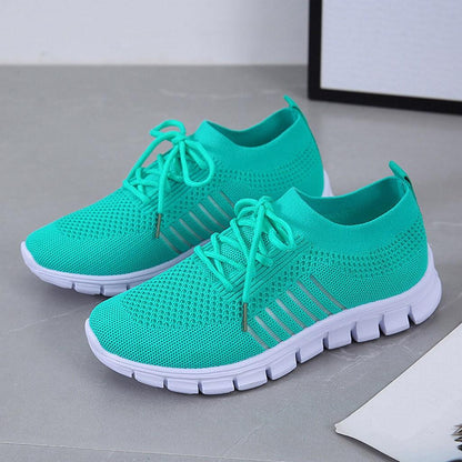 Women’s Sneakers – Breathable Mesh – Sock-Like Fit – Cushioned Sole – Lace-Up Design