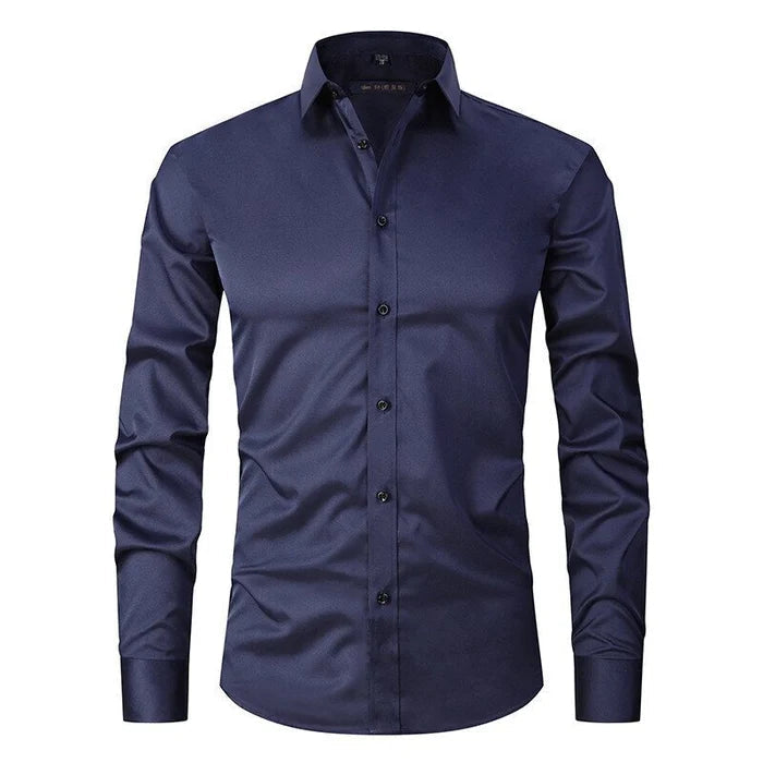 Men’s Shirt – Slim Fit – Stretch Comfort – Wrinkle-Free – Button-Down Collar