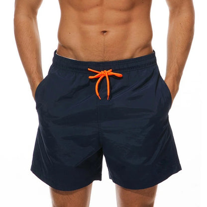 Men’s Swim Shorts – Relaxed Fit – Fast-Drying – Elastic Waist – Mid-Length – Pockets