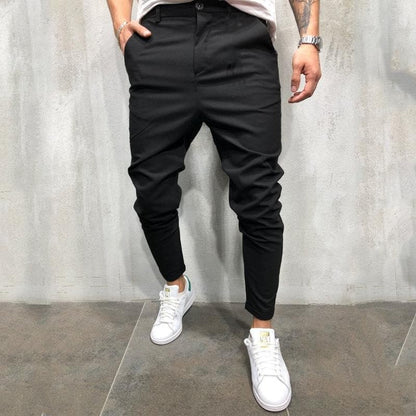 Men’s Tapered Pants – Relaxed Fit – Elastic Waist – Lightweight Cotton – Front Pockets