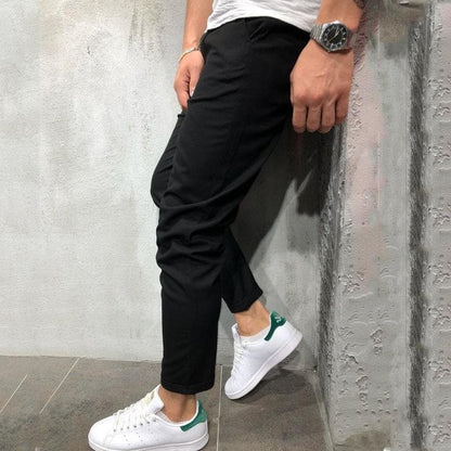 Men’s Tapered Pants – Relaxed Fit – Elastic Waist – Lightweight Cotton – Front Pockets