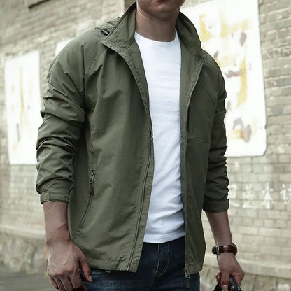 Men’s Jacket - Waterproof Blend - Collared Neck - Zipper Pockets