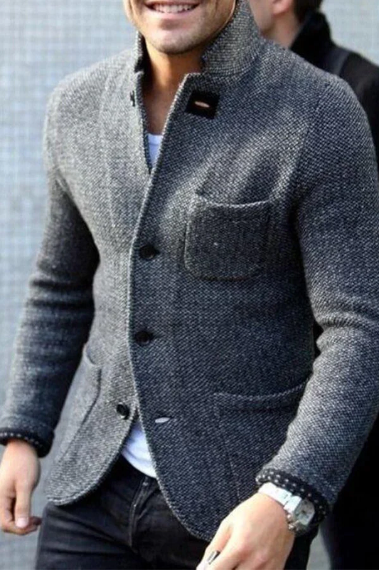 Men’s Blazer – Slim Fit – Wool Blend – Notched Collar – Single Breasted – Tailored Cut
