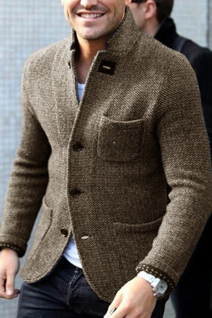 Men’s Blazer – Slim Fit – Wool Blend – Notched Collar – Single Breasted – Tailored Cut