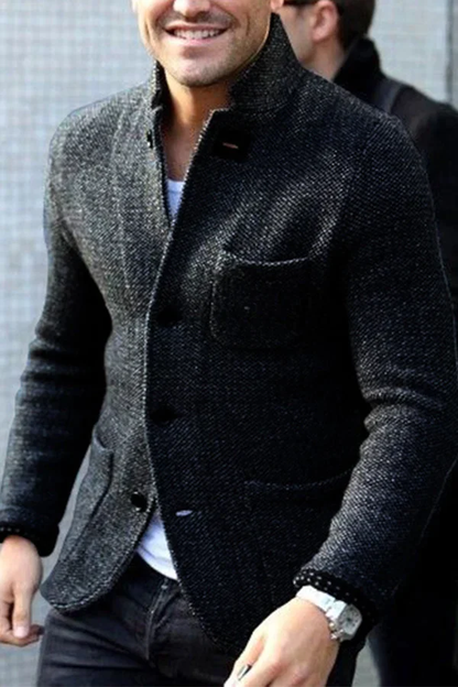 Men’s Blazer – Slim Fit – Wool Blend – Notched Collar – Single Breasted – Tailored Cut