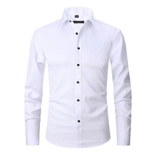 Men’s Shirt – Slim Fit – Stretch Comfort – Wrinkle-Free – Button-Down Collar