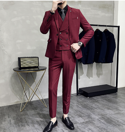 Men’s Three-Piece Suit – Tailored Fit – Double-Breasted Jacket
