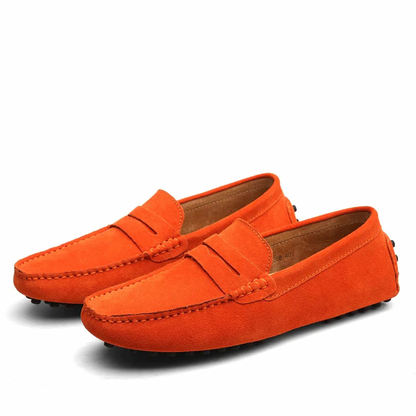 Men’s Loafers – Suede Look – Penny Strap – Slip-On – Low Profile Casual Fit