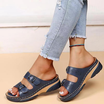 Women’s Sandals – Ergonomic Fit – Adjustable Buckle Straps – Slip-On Breathable Comfort