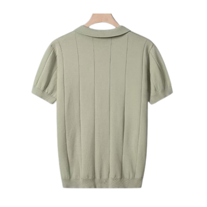 Oliver Ribbed Collared V-Neck Polo Shirt | Regular Fit Short Sleeve Polo Shirt
