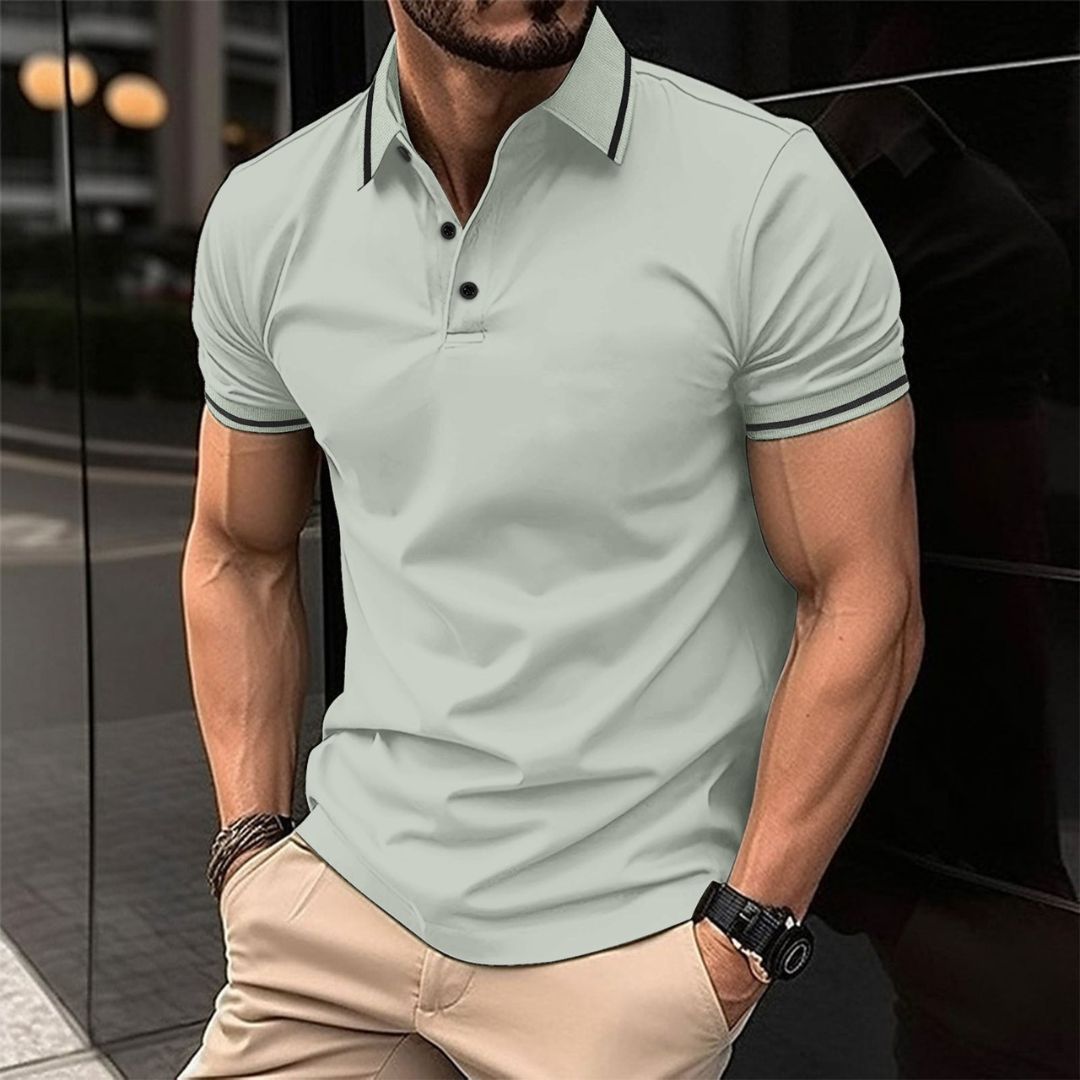 Men’s Polo Shirt – Slim Fit – Soft Knit – Ribbed Collar – Short Sleeve Casual Wear