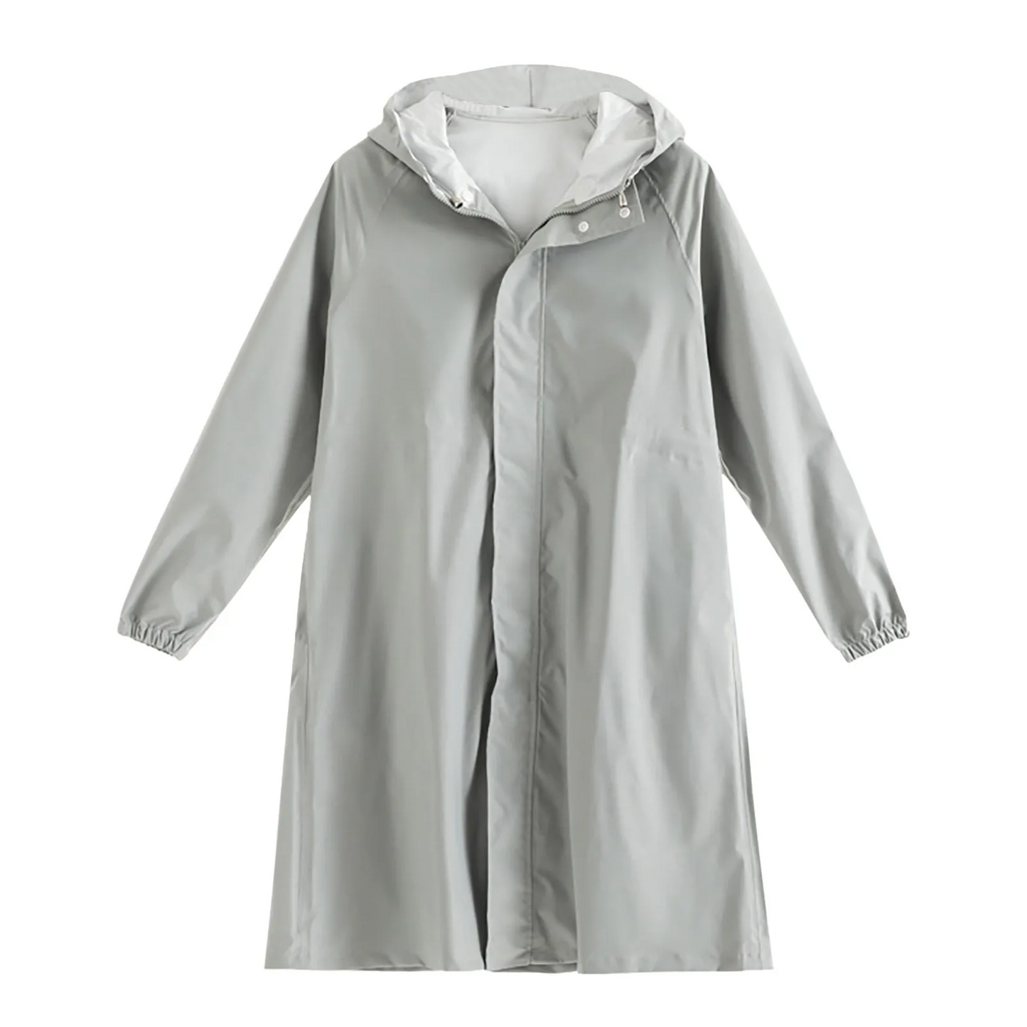 Women’s Trench Coat – Water-Resistant – Relaxed Fit – Hooded – Knee Length