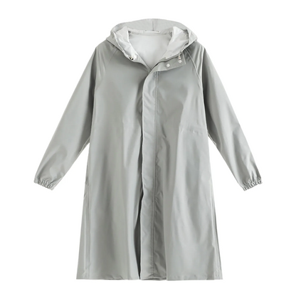 Women’s Trench Coat – Water-Resistant – Relaxed Fit – Hooded – Knee Length