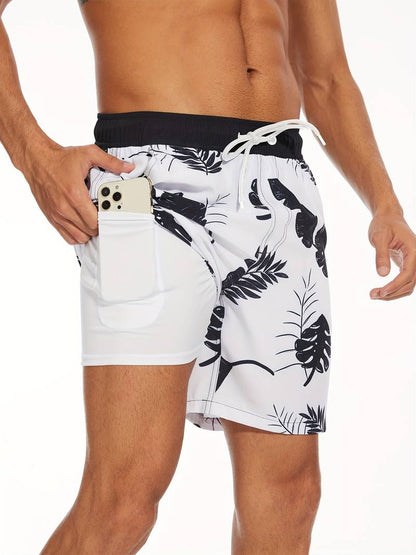 Men’s Beach Shorts – Relaxed Fit – Quick-Dry Breathable Blend – Inner Liner – Pocket
