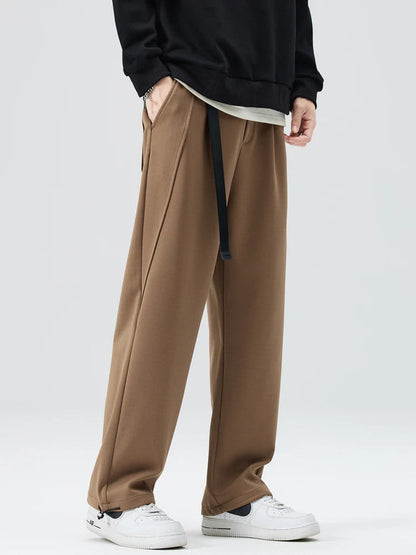 Theodore Wide-Leg Trouser | Pleated Belted Side Pockets Trouser