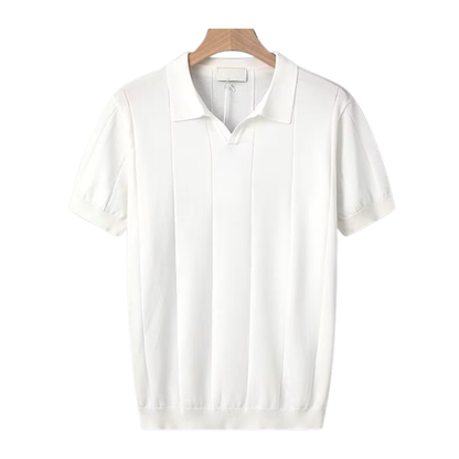 Oliver Ribbed Collared V-Neck Polo Shirt | Regular Fit Short Sleeve Polo Shirt