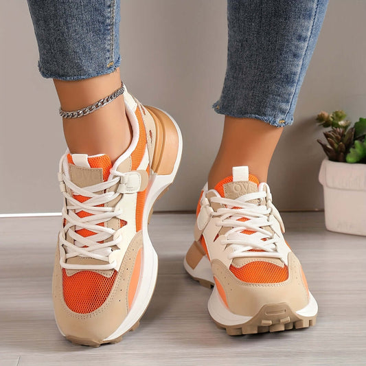 Women’s Trainers – Chunky Sole – Cushioned Support – Lace-Up