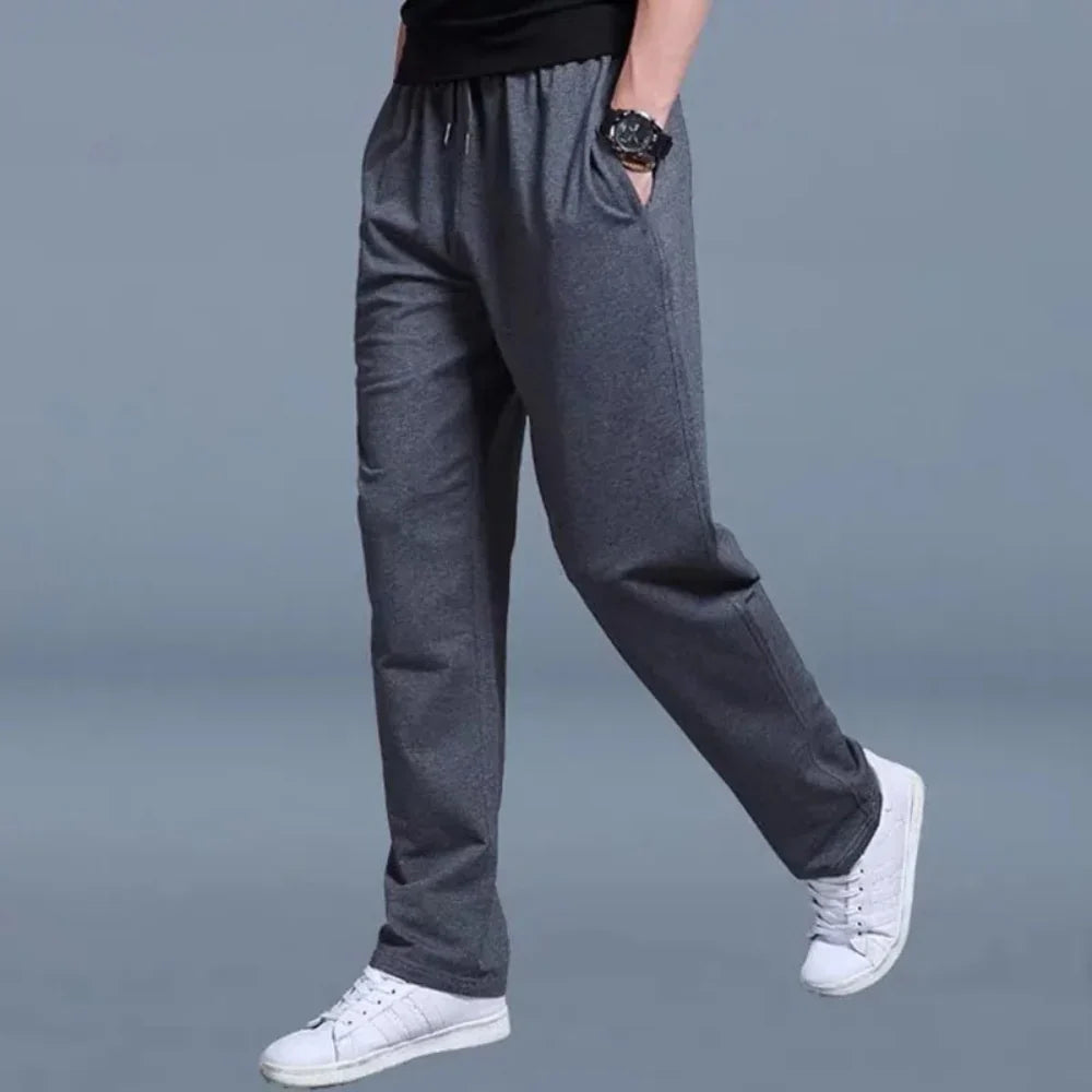 Men’s Jogging Pants – Relaxed Fit – Breathable Blend – Drawstring Waist – Full Length