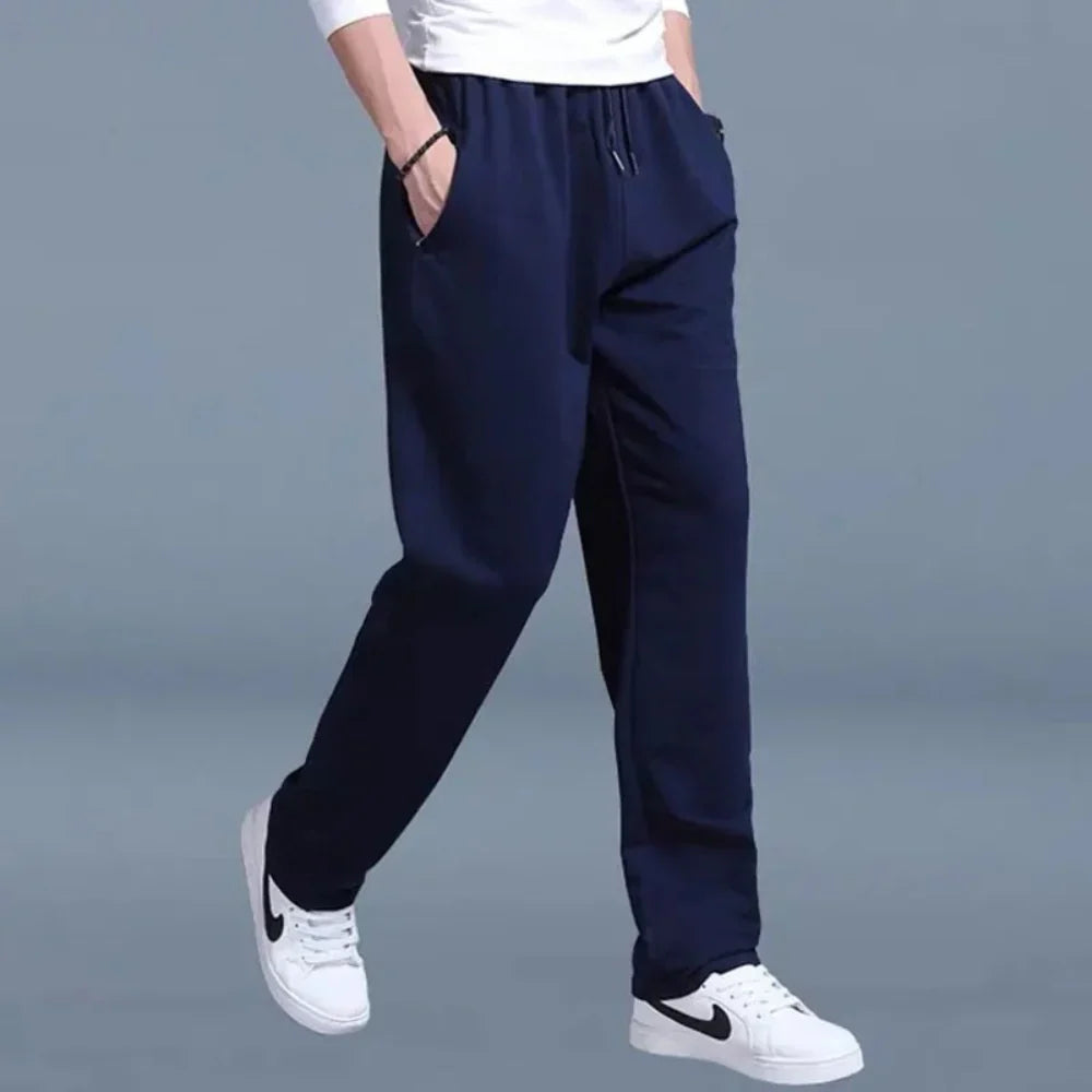 Men’s Jogging Pants – Relaxed Fit – Breathable Blend – Drawstring Waist – Full Length