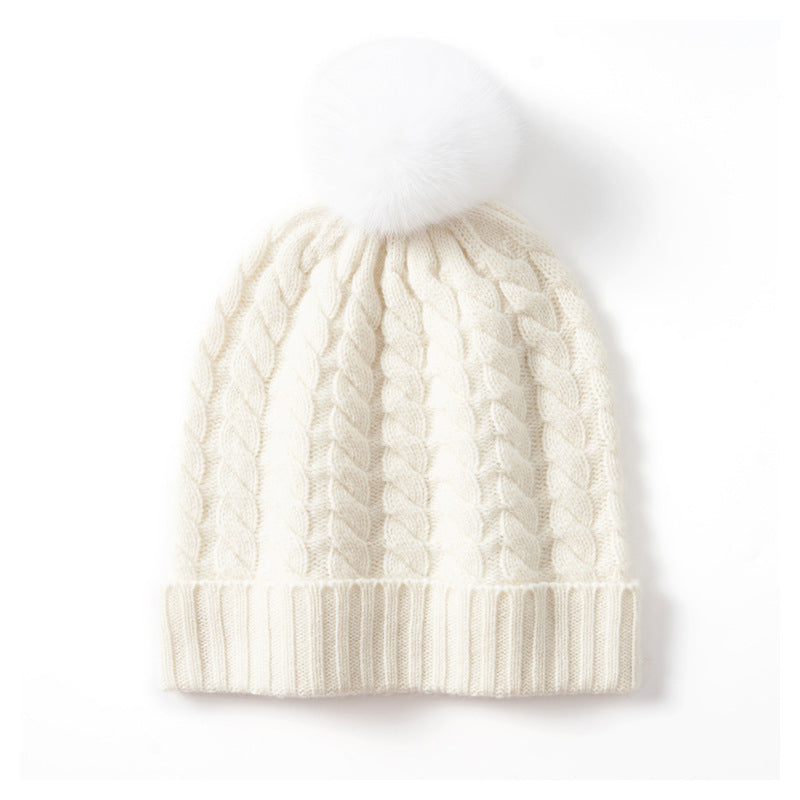 Isla Cable Knit Pom-Pom Beanie | Ribbed Hem Beanie
