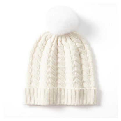 Isla Cable Knit Pom-Pom Beanie | Ribbed Hem Beanie