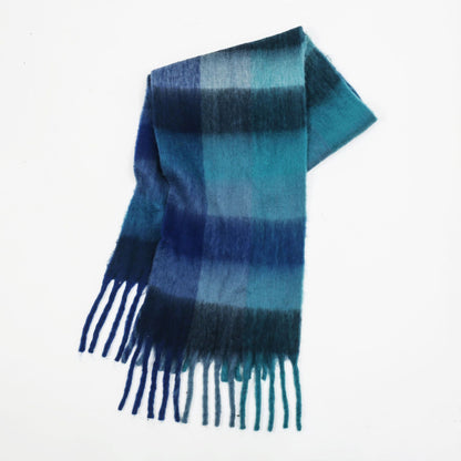 Amelia Oversized Scarf | Check Fringed Scarf