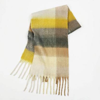 Amelia Oversized Scarf | Check Fringed Scarf