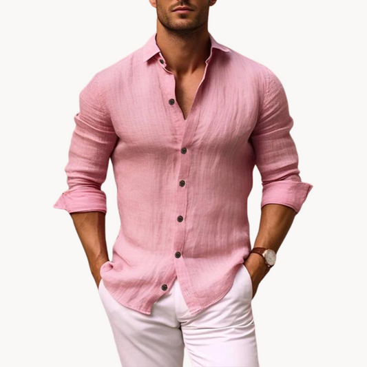 Men’s Button-Down Shirt – Tailored Fit – Long Sleeve – Breathable Cotton
