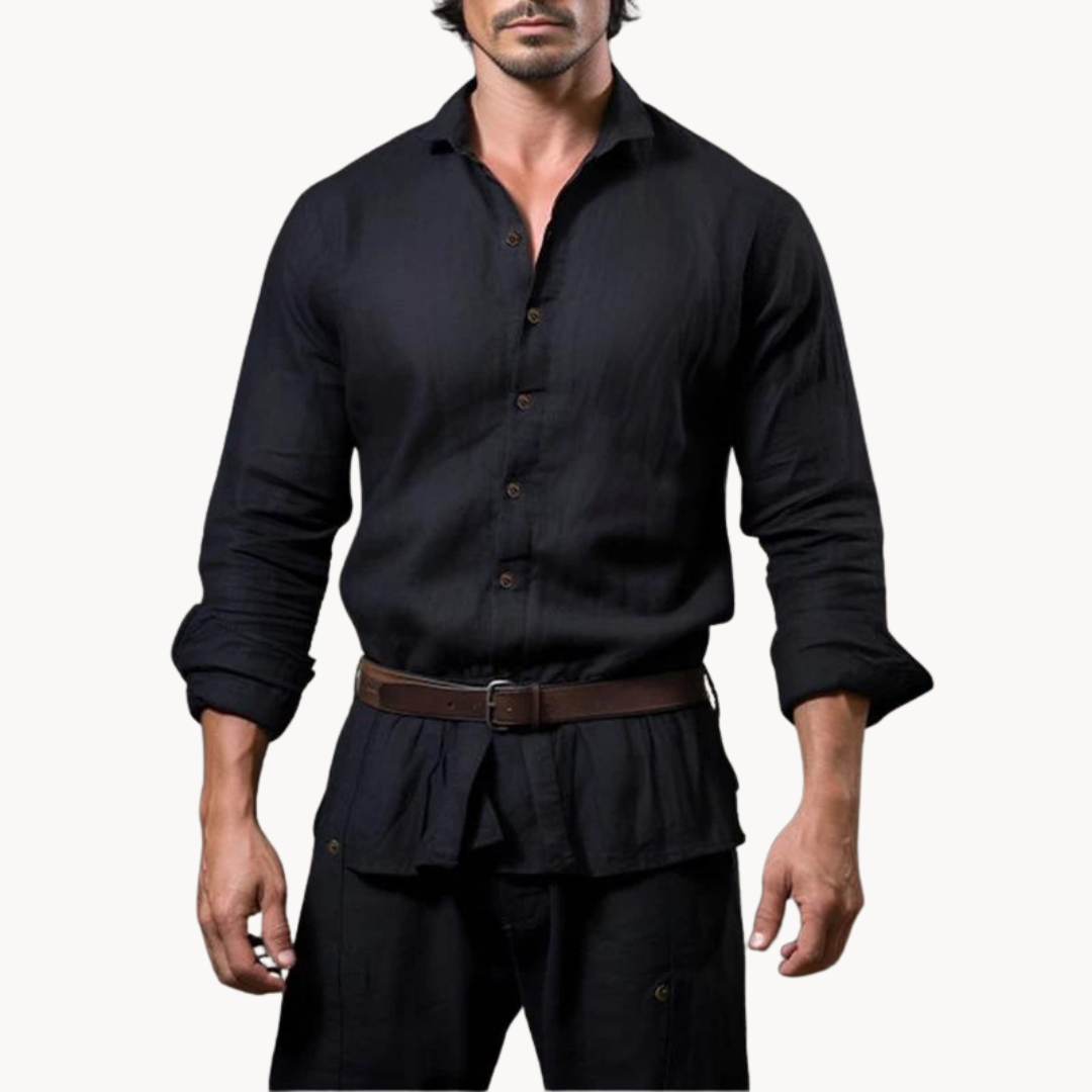 Men’s Button-Down Shirt – Tailored Fit – Long Sleeve – Breathable Cotton