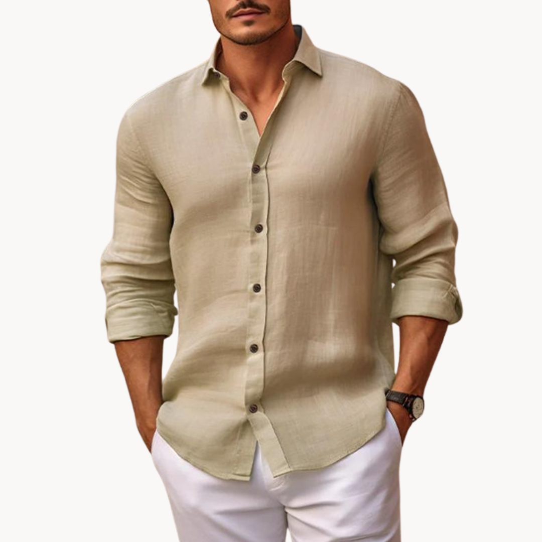 Men’s Button-Down Shirt – Tailored Fit – Long Sleeve – Breathable Cotton
