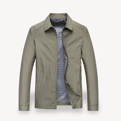 Men’s Lightweight Jacket – Tailored Fit – Breathable Blend – Zip Front – Shirt Collar