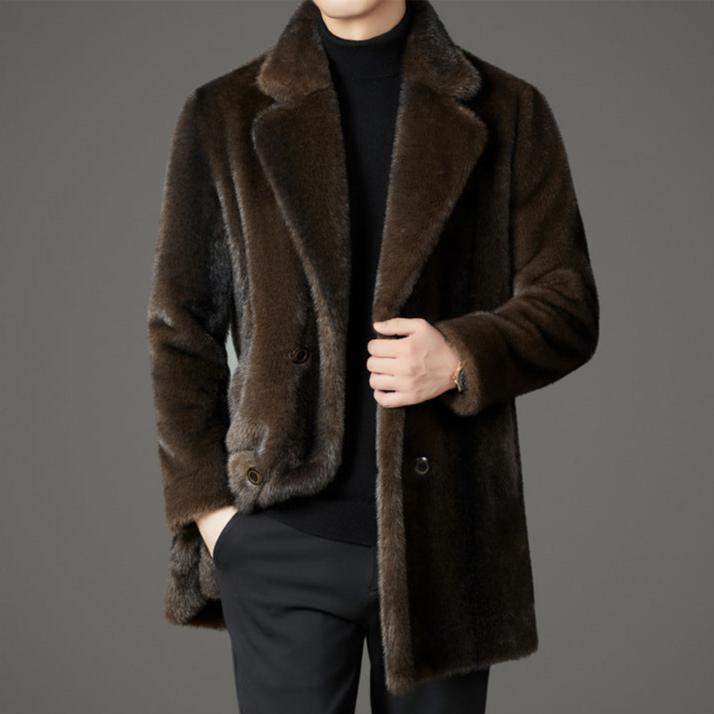 Arthur Mid-Thigh Double-Breasted Overcoat | Collared Regular Fit Overcoat