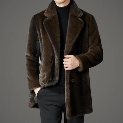 Arthur Mid-Thigh Double-Breasted Overcoat | Collared Regular Fit Overcoat