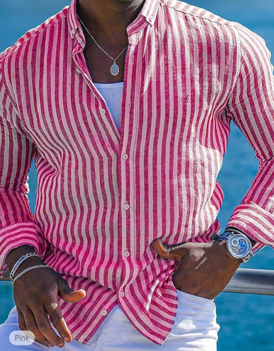 Coastal Stripes: The Versatile Button-Up for Every Occasion for Men