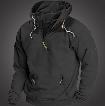Oliver Relaxed Fit Pullover Hoodie | Half-Zip Hooded Casual Hoodie