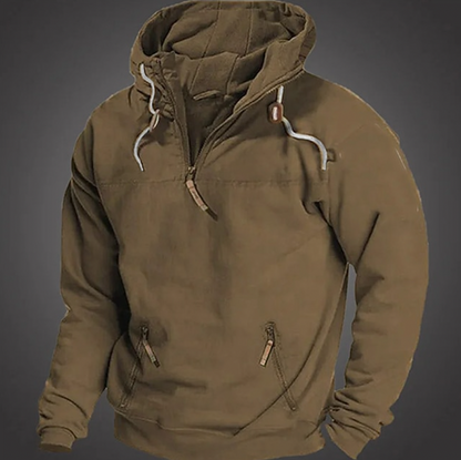 Oliver Relaxed Fit Pullover Hoodie | Half-Zip Hooded Casual Hoodie