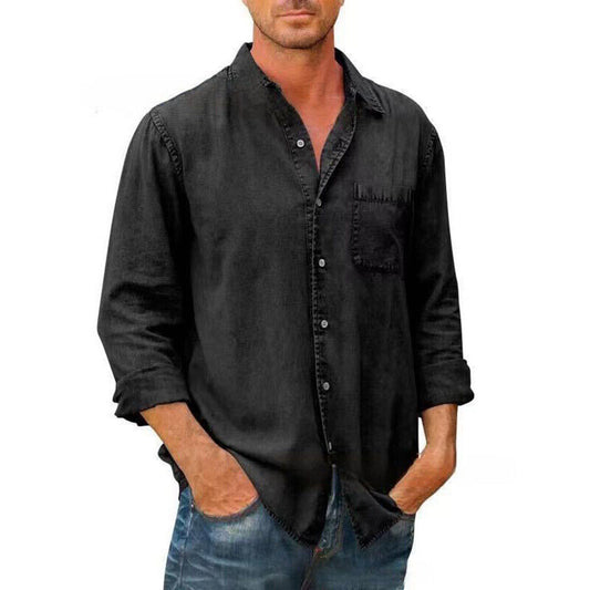 Men’s Casual Shirt – Relaxed Fit – Breathable Blend – Button-Down – Chest Pocket