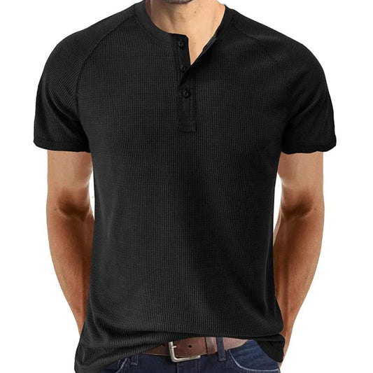 Men’s Henley Shirt – Slim Fit – Soft Knit – Short Sleeve – Breathable Casual Wear