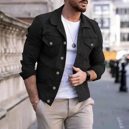 Men’s Jacket – Slim Fit – Breathable Blend – Button-Up – Chest Pocket Detailing