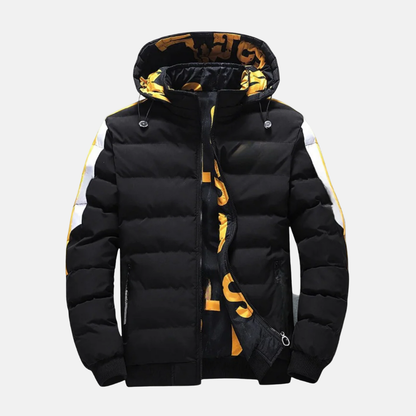 Oscar Quilted Hooded Puffer Jacket | Ribbed Cuffs And Hem Casual Puffer Jacket