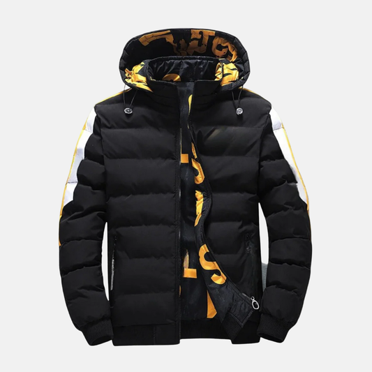 Oscar Quilted Hooded Puffer Jacket | Ribbed Cuffs And Hem Casual Puffer Jacket