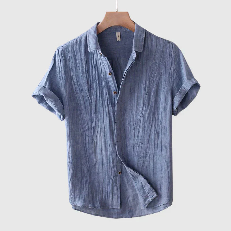 Men’s Short Sleeve Shirt – Relaxed Fit – Natural Fibers – Button-Down Casual Wear
